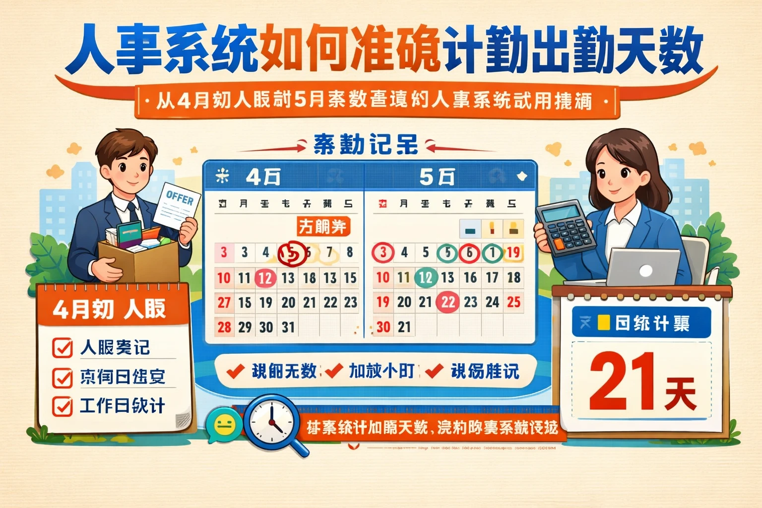 人事系统如何准确计算出勤天数：从4月初入职到5月考勤管理的人事系统试用指南