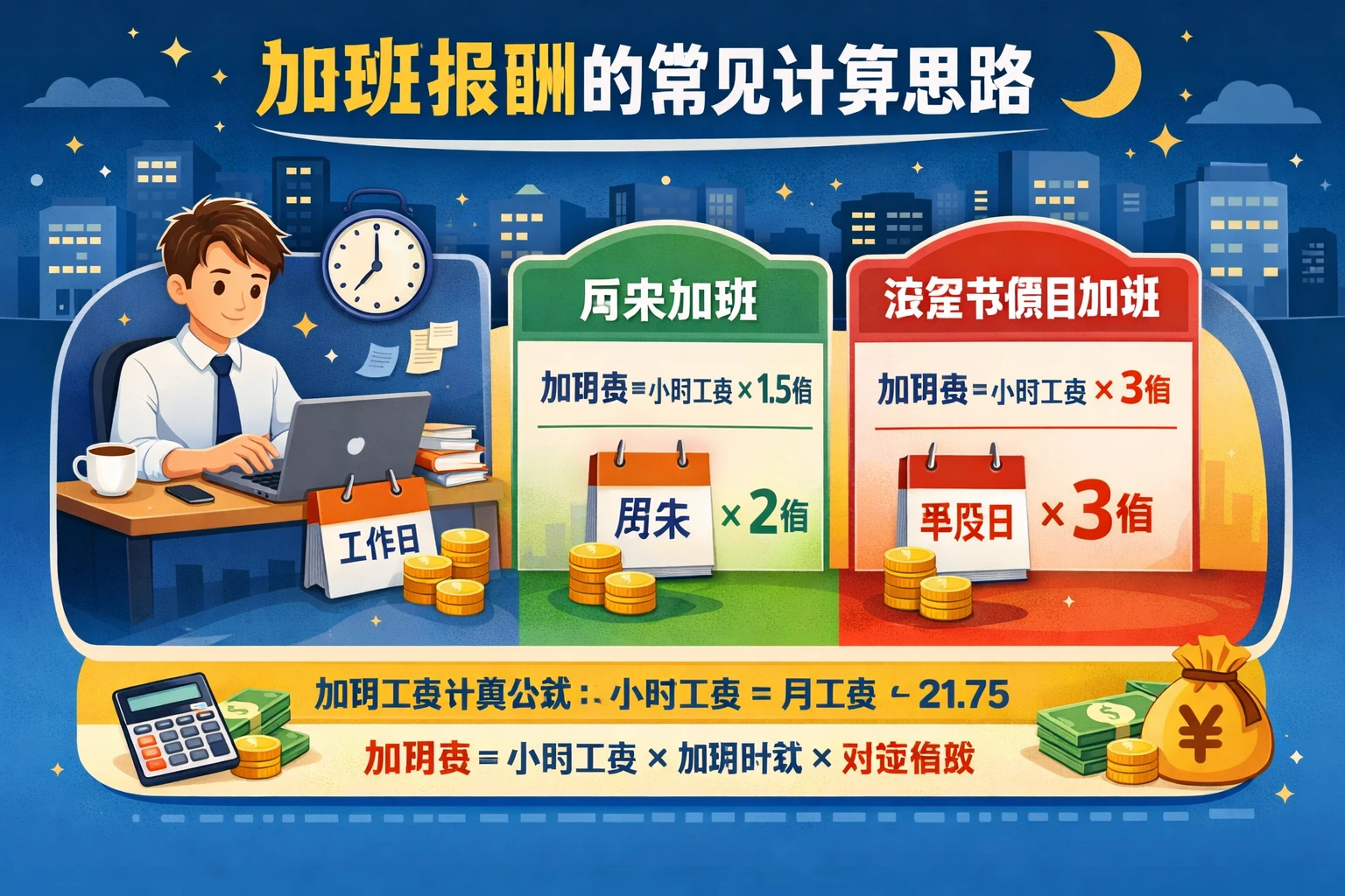加班报酬的常见计算思路