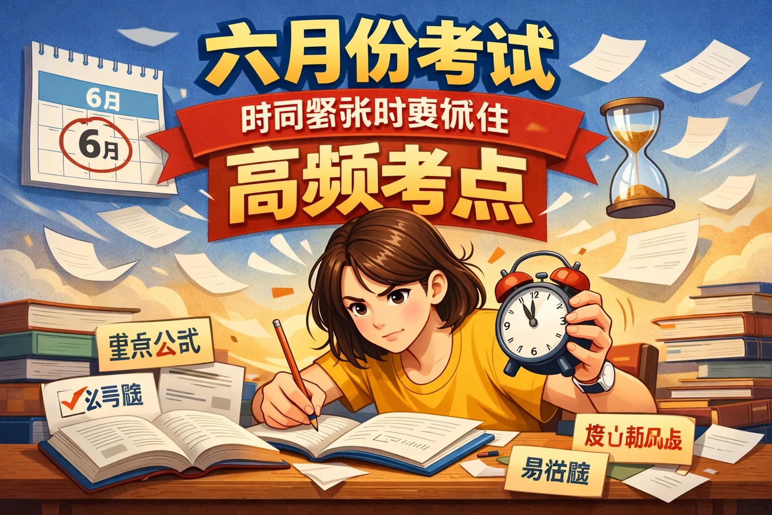 六月份考试，时间紧张时要抓住高频考点