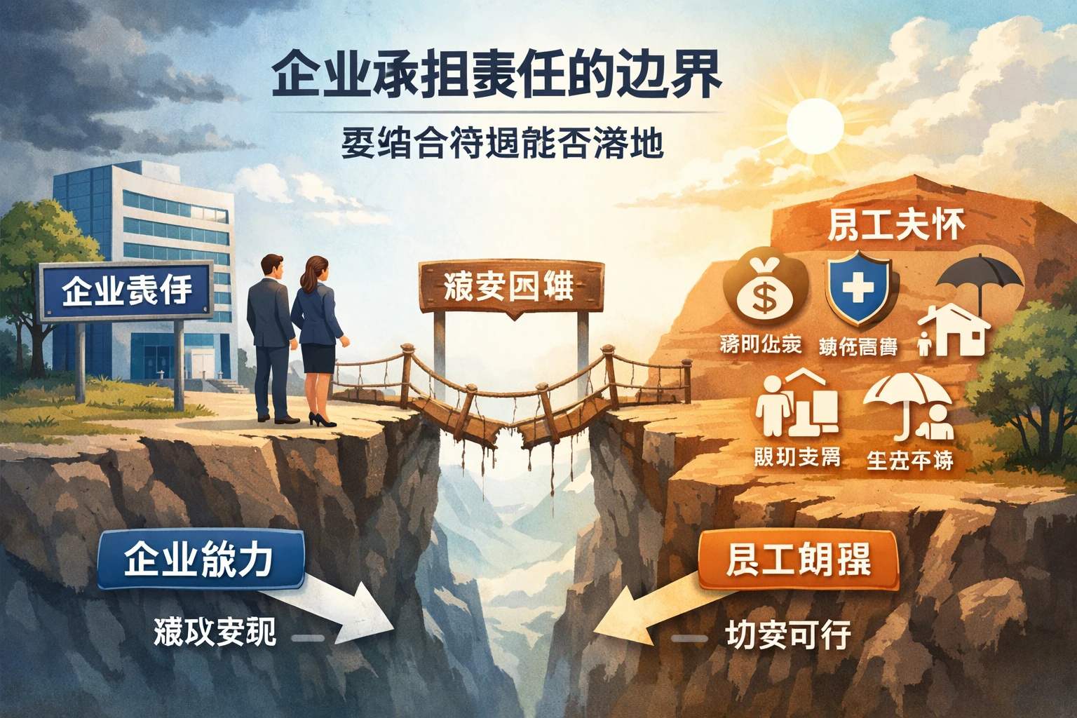 企业承担责任的边界，要结合待遇能否落地