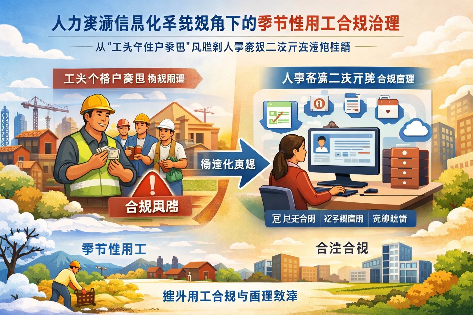 人力资源信息化系统视角下的季节性用工合规治理:从“工头个体户承包”风险到人事系统二次开发落地指南