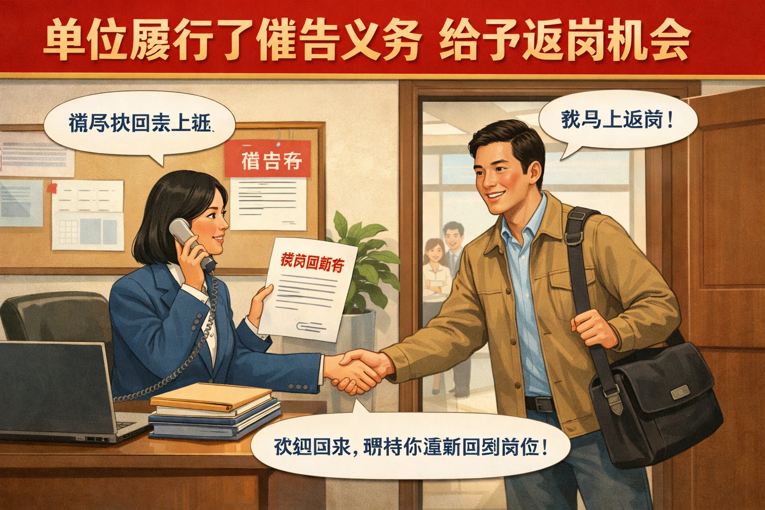 单位履行了催告义务,给予返岗机会