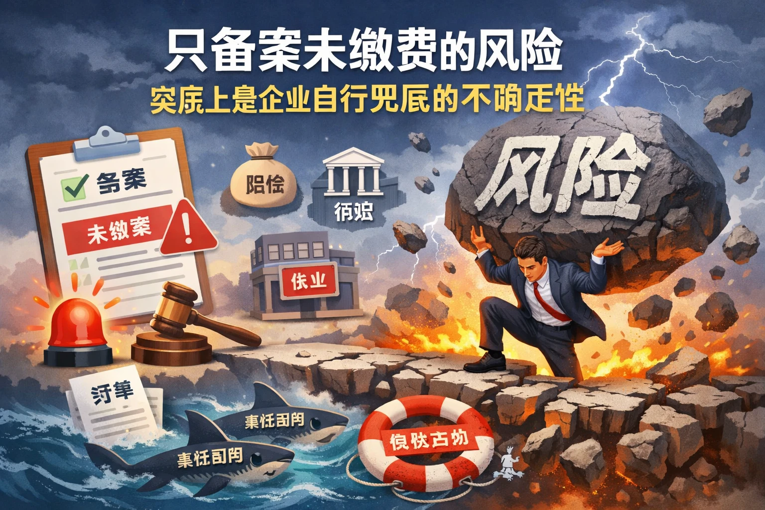 只备案未缴费的风险，实质上是企业自行兜底的不确定性