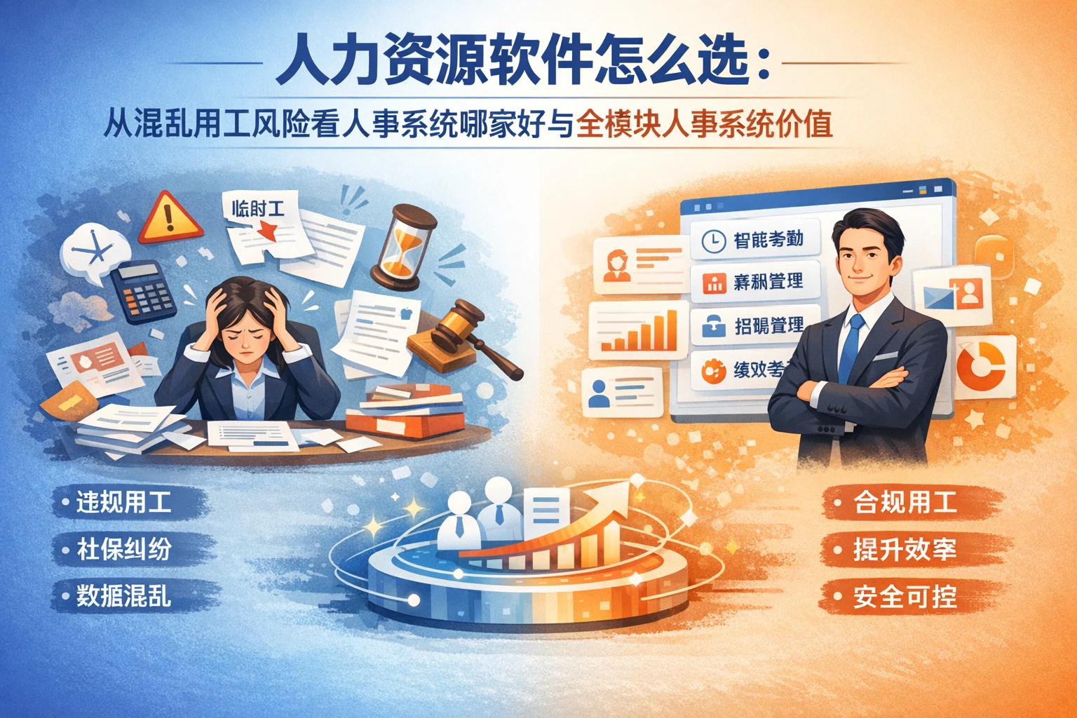 人力资源软件怎么选：从混乱用工风险看人事系统哪家好与全模块人事系统价值