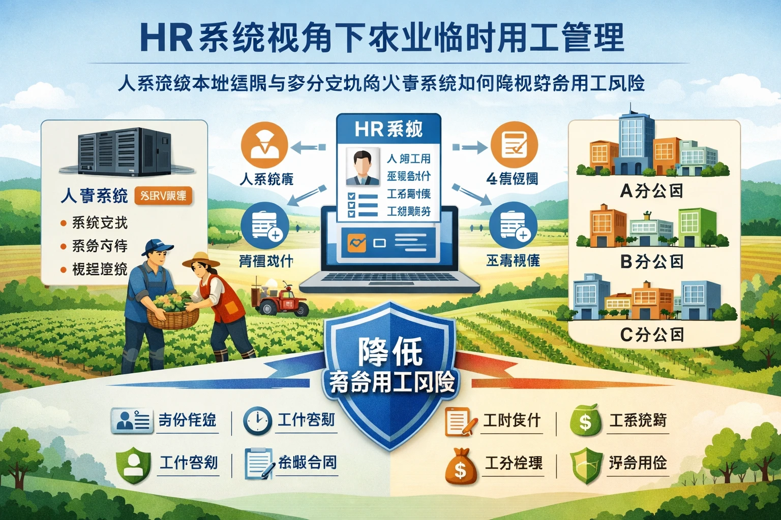 HR系统视角下农业临时用工管理：人事系统本地部署与多分支机构人事系统如何降低劳务用工风险