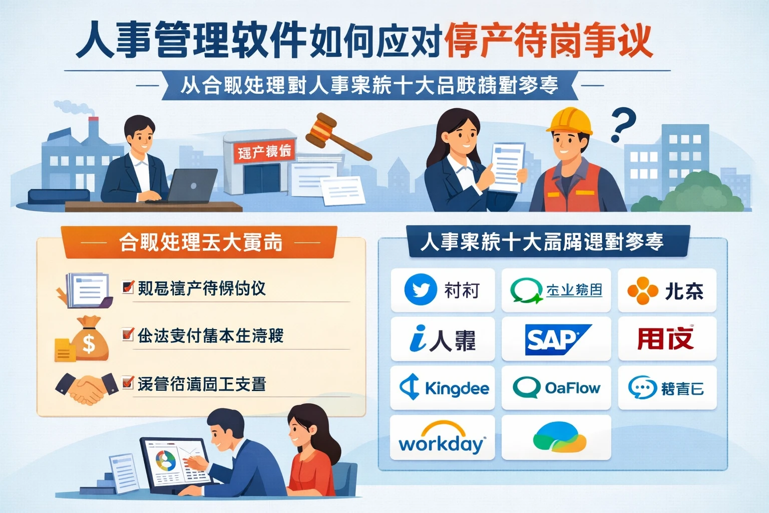 人事管理软件如何应对停产待岗争议：从合规处理到人事系统十大品牌选型参考