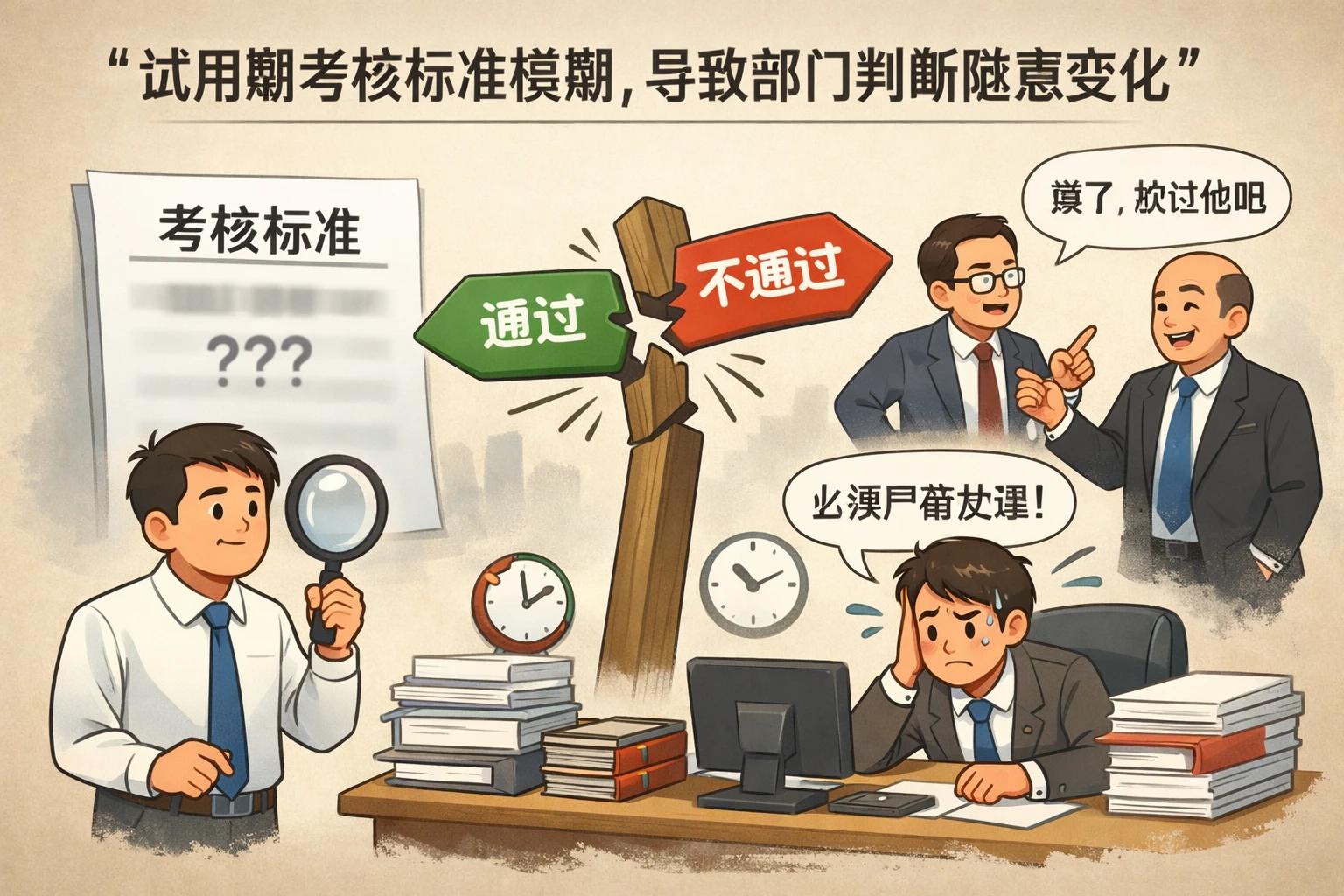 试用期考核标准模糊，导致部门判断随意变化