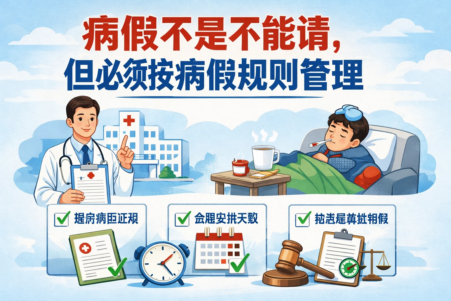 病假不是不能请,但必须按病假规则管理