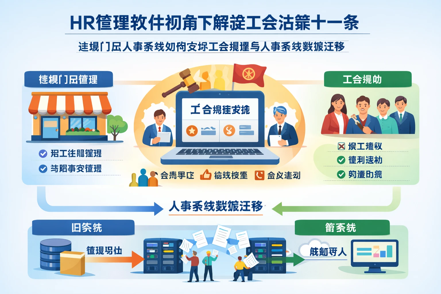 HR管理软件视角下解读工会法第十一条：连锁门店人事系统如何支持工会组建与人事系统数据迁移