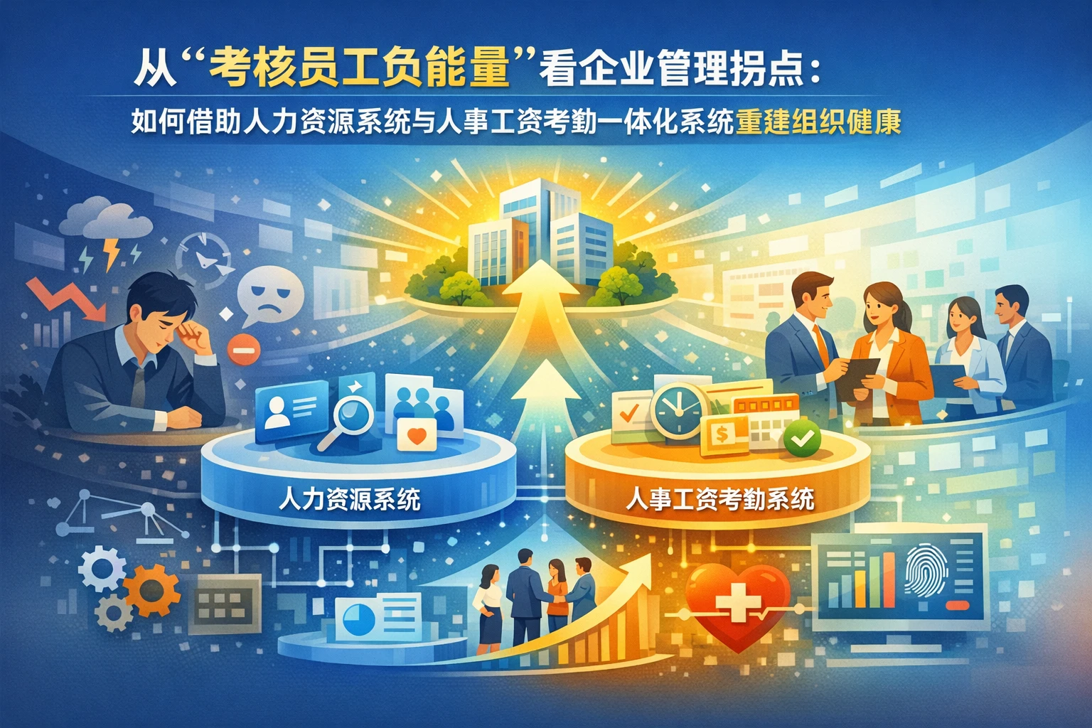 从“考核员工负能量”看企业管理拐点:如何借助人力资源系统与人事工资考勤一体化系统重建组织健康