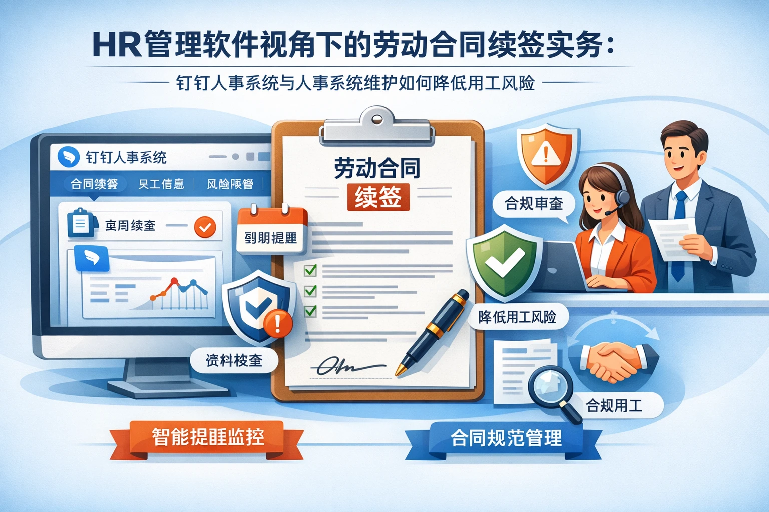 HR管理软件视角下的劳动合同续签实务：钉钉人事系统与人事系统维护如何降低用工风险
