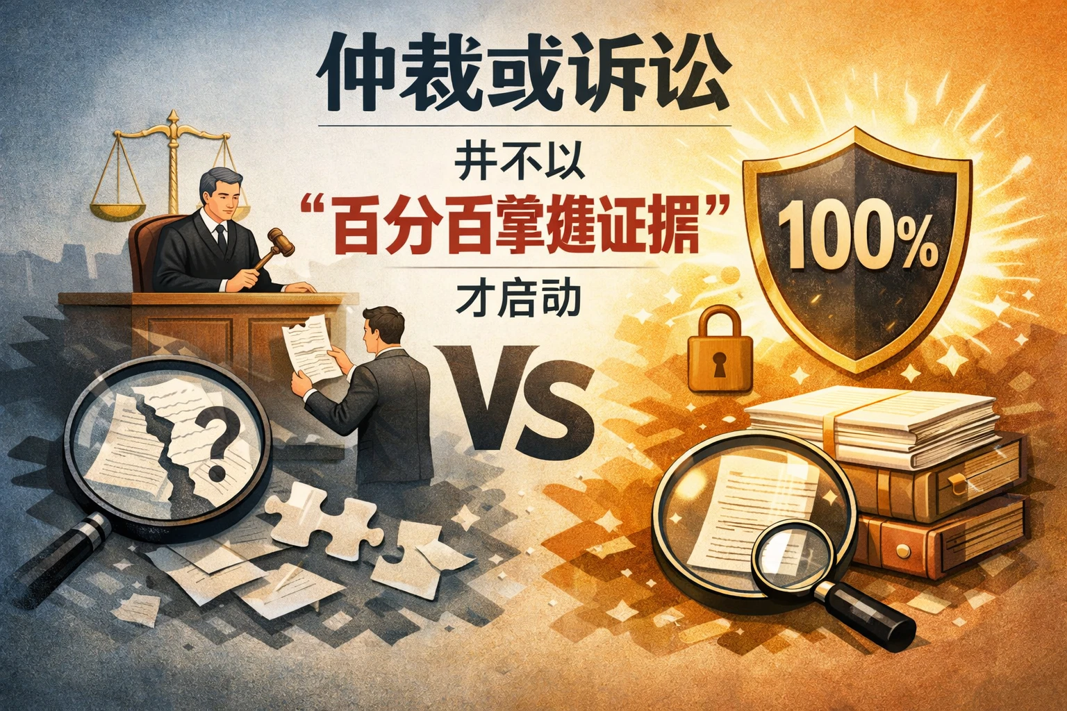 仲裁或诉讼并不以“百分百掌握证据”才启动