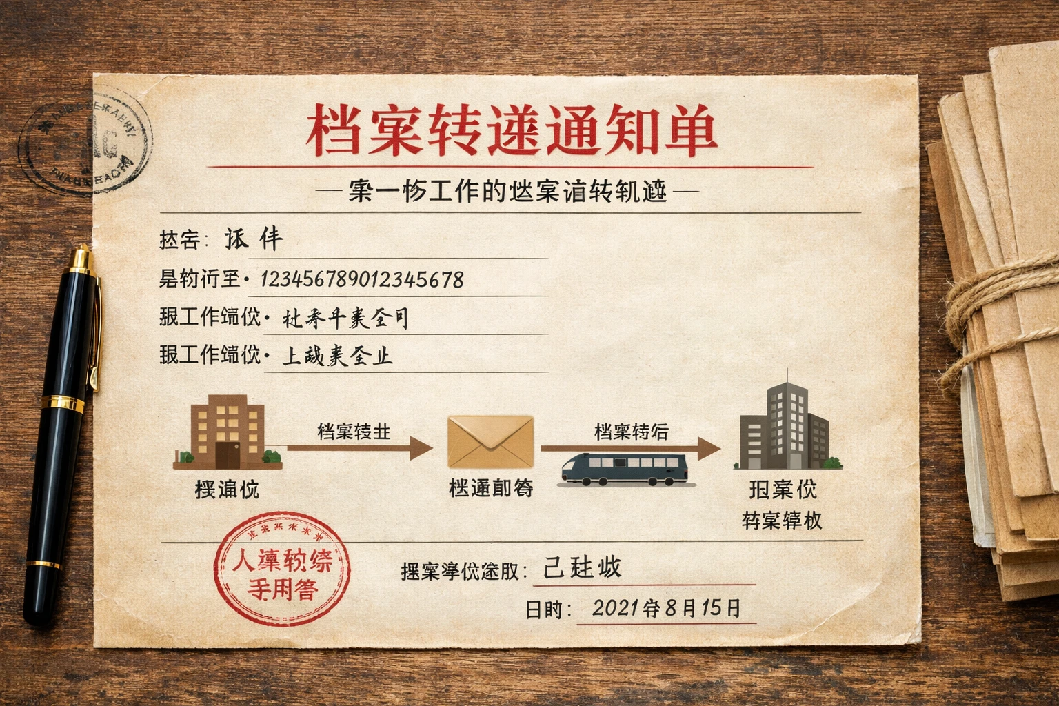 第一份工作的档案转递通知单证明的是流转轨迹