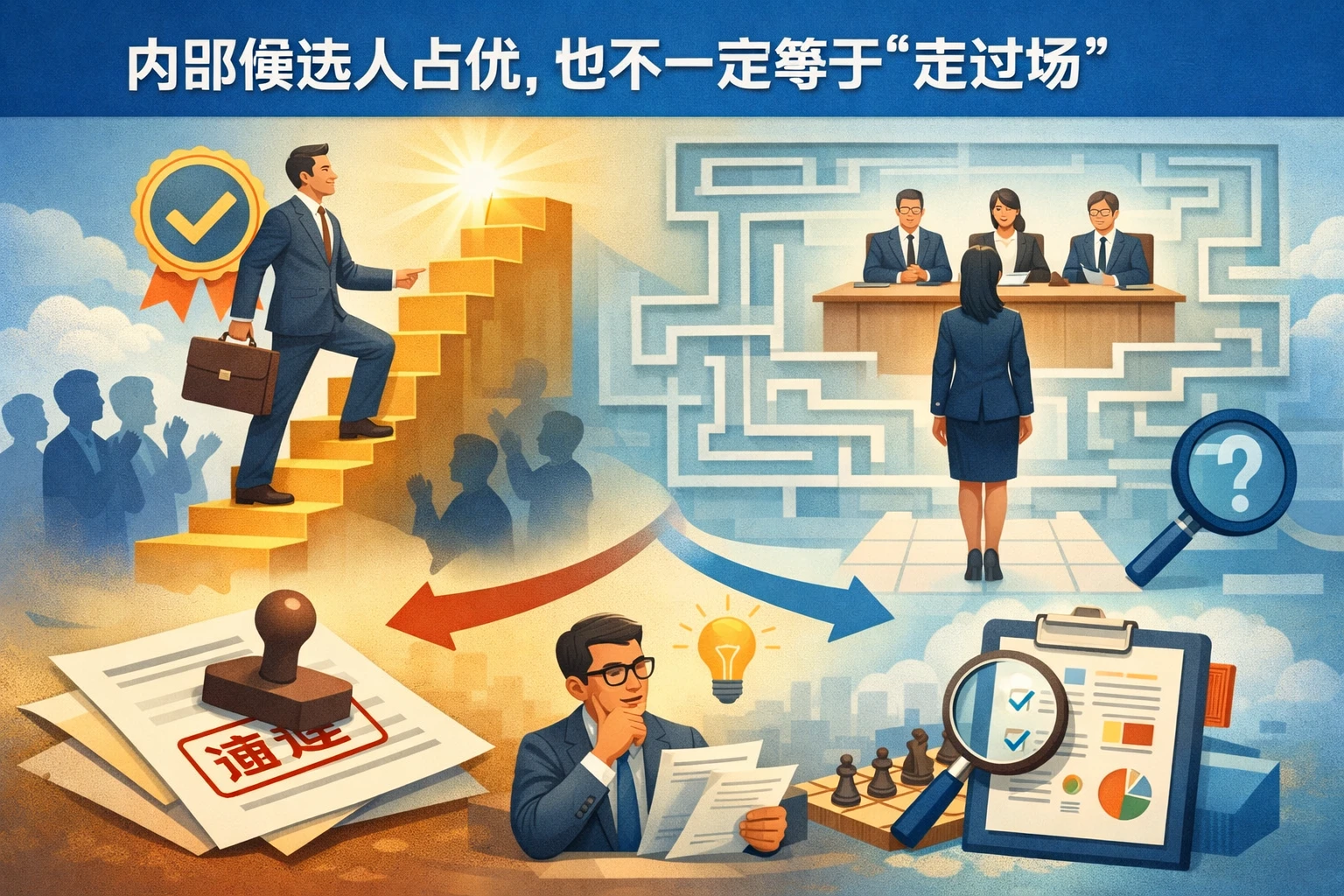 内部候选人占优，也不一定等于“走过场”