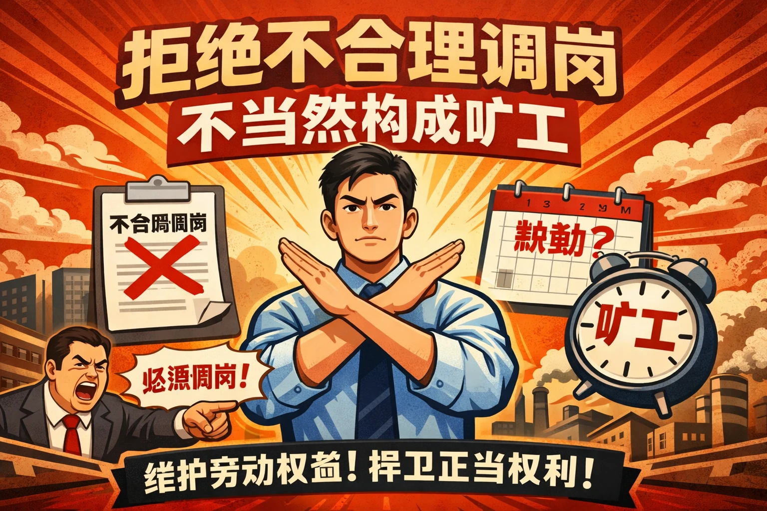 拒绝不合理调岗,不当然构成旷工