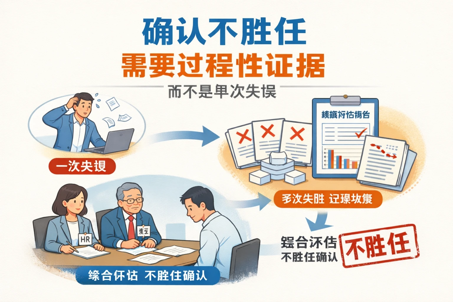 确认不胜任，需要过程性证据而不是单次失误