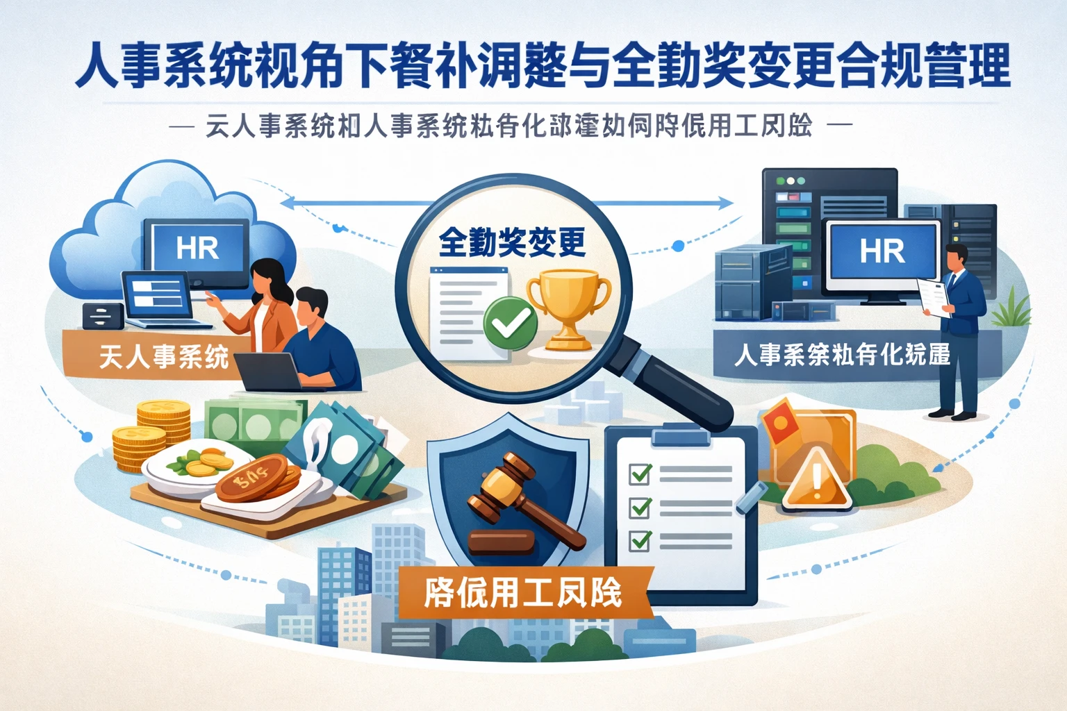 人事系统视角下餐补调整与全勤奖变更合规管理:云人事系统和人事系统私有化部署如何降低用工风险