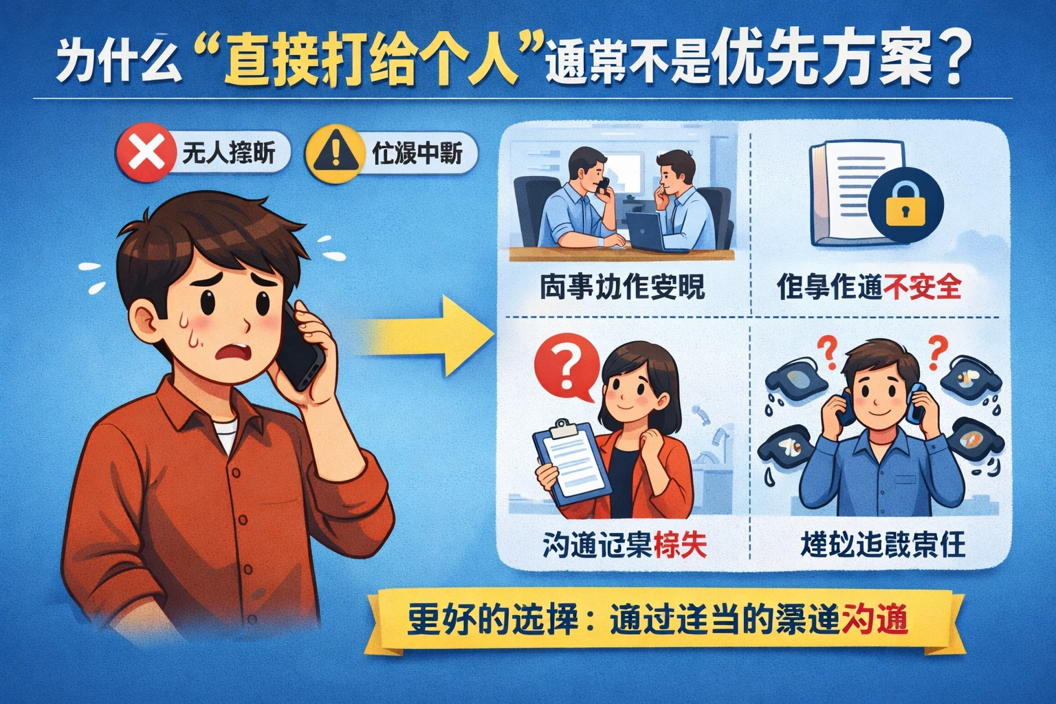 为什么“直接打给个人”通常不是优先方案