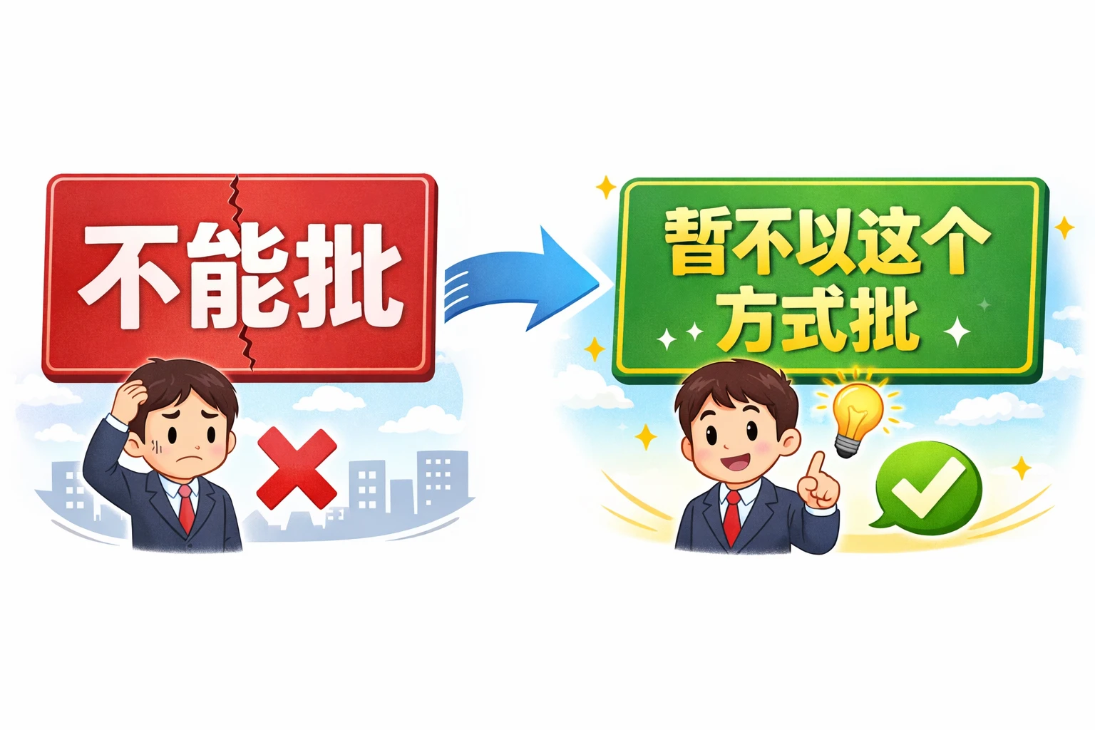 把“不能批”变成“暂不以这个方式批”