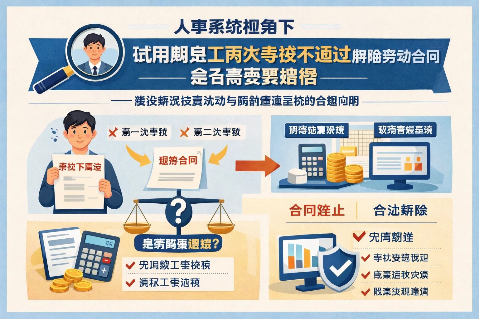 人事系统视角下，试用期员工两次考核不通过解除劳动合同是否需要赔偿——兼谈薪资核算系统与薪酬管理系统的合规应用