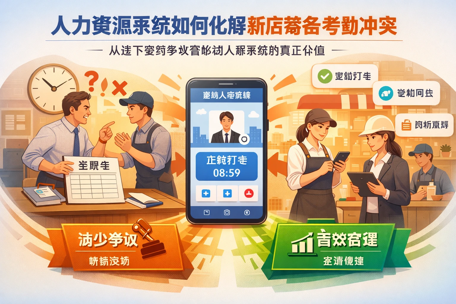 人力资源系统如何化解新店筹备考勤冲突：从线下签到争议看移动人事系统的真正价值