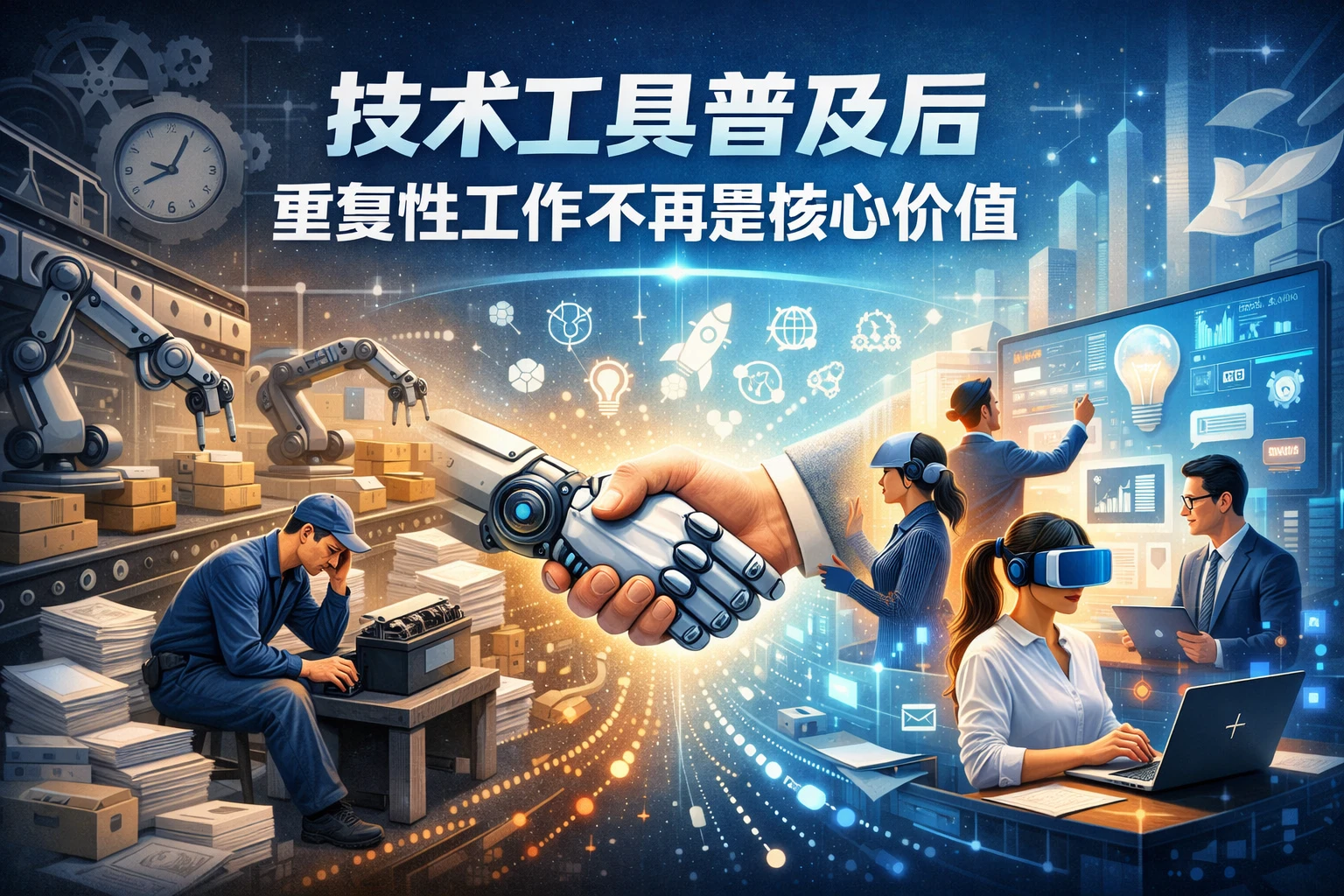 技术工具普及后，重复性工作不再是核心价值