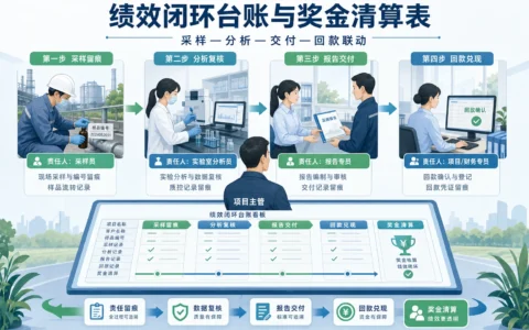 环保监测项目绩效闭环台账模板：采样、分析、交付与回款奖金清算表（2026年版）