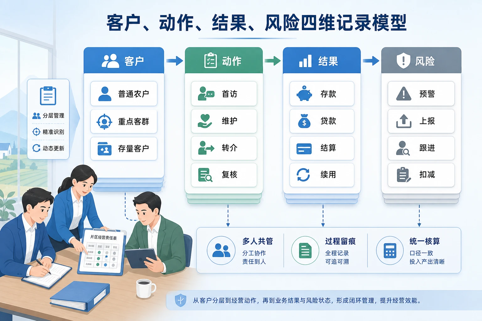 乡镇重点客群共管下责任表与风险扣减机制设计