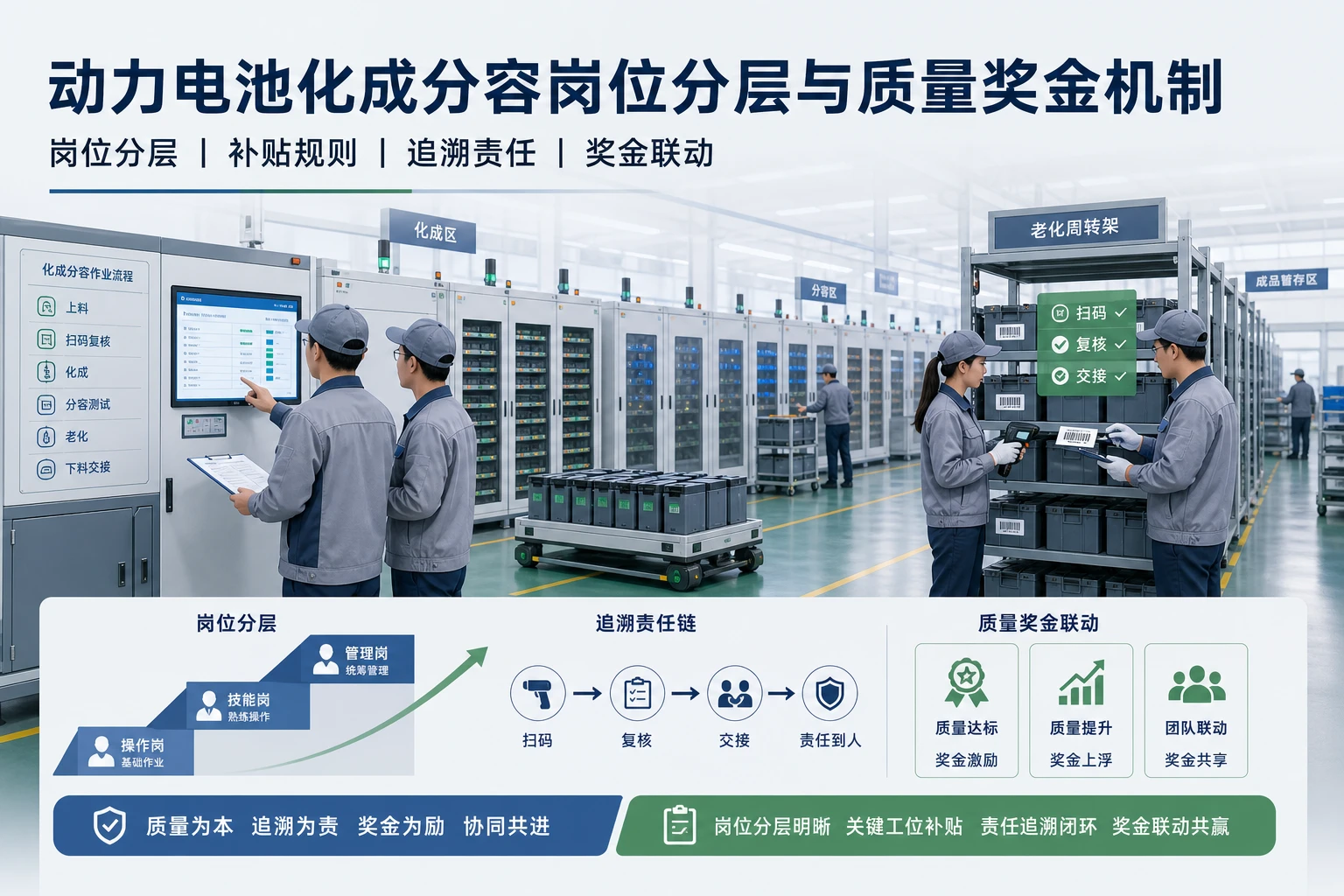 2026年动力电池化成分容岗位分层与质量奖金机制设计