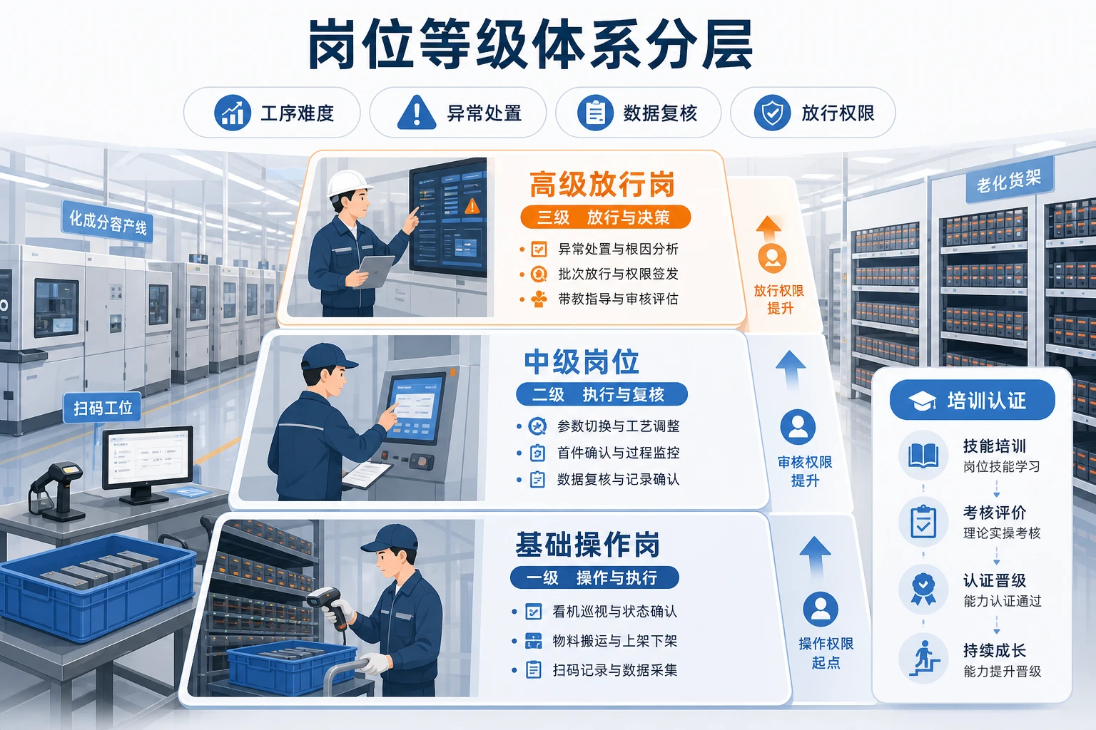 2026年动力电池化成分容岗位分层与质量奖金机制设计