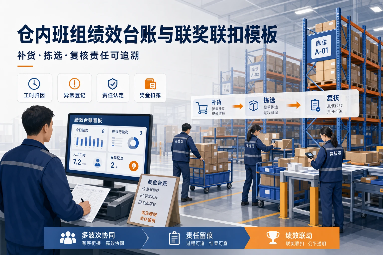 2026年SKU深度增加下仓内班组绩效台账与联奖联扣模板