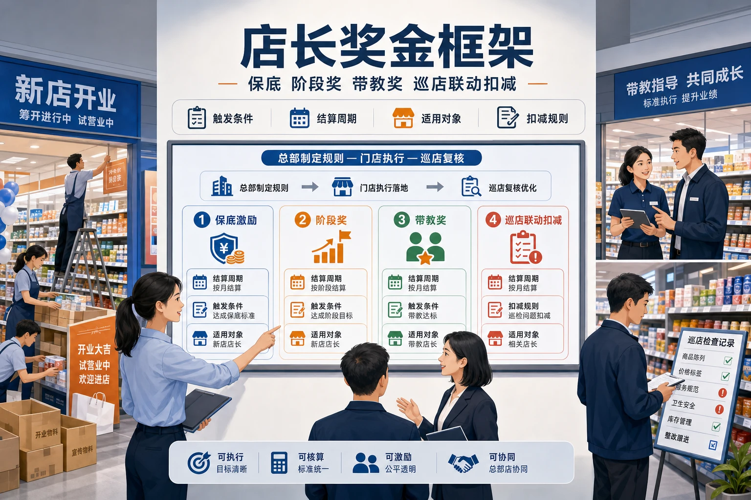 连锁门店扩张期店长分层与带教巡店奖金设计（2026年版）