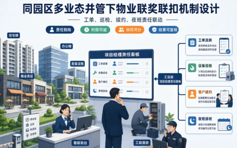 2026年物业项目经理绩效怎么设计：报事工单、设备巡检、续约责任与夜班补贴联动方法
