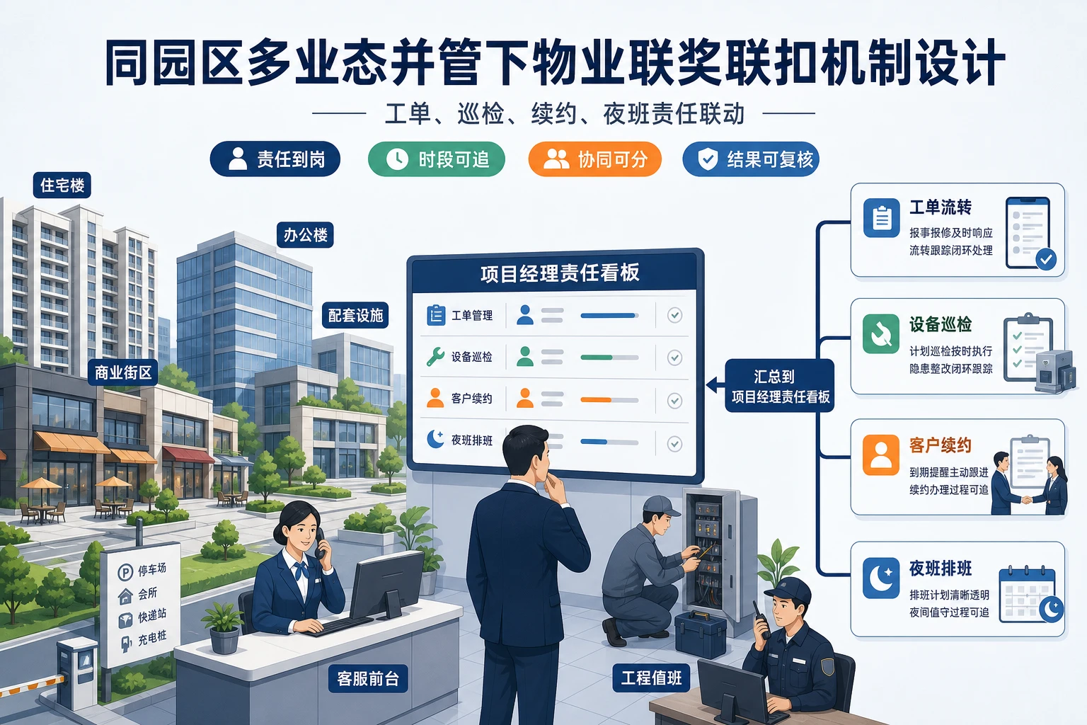 2026年同园区多业态并管下物业联奖联扣机制设计