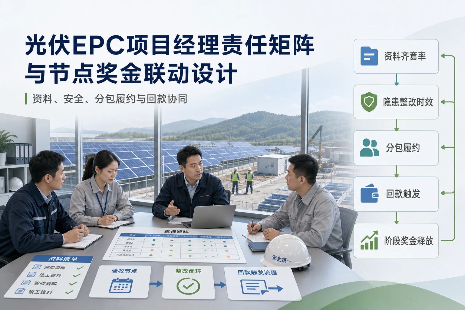 光伏EPC项目经理责任矩阵与节点奖金联动设计