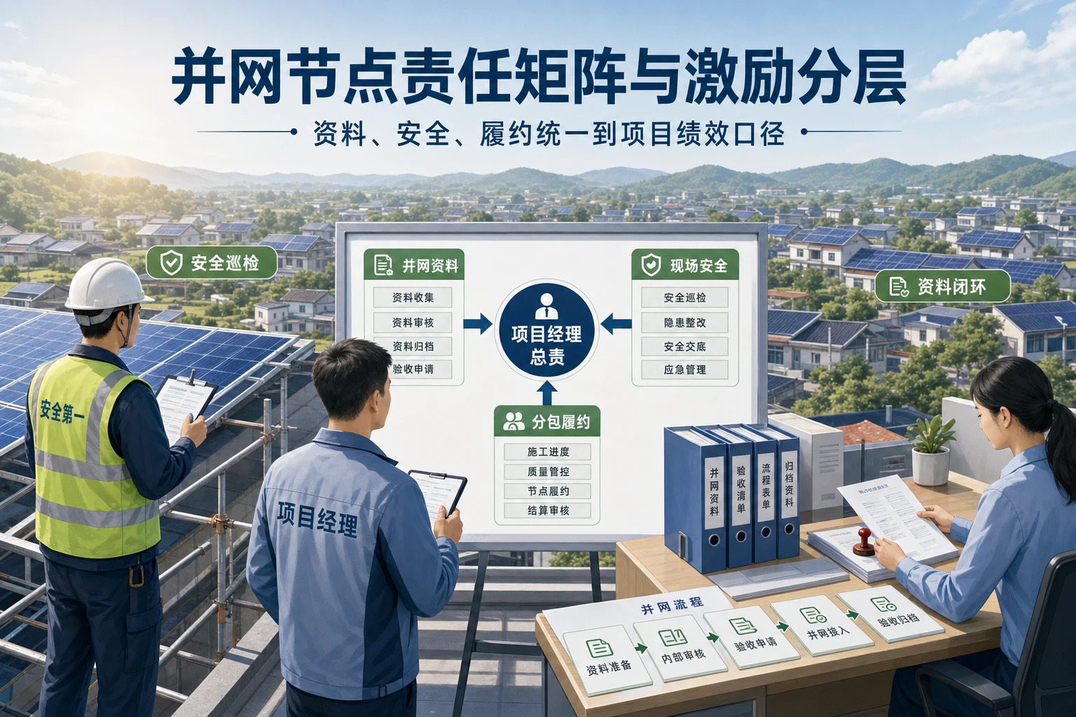县域分布式光伏并网节点责任矩阵与激励分层设计