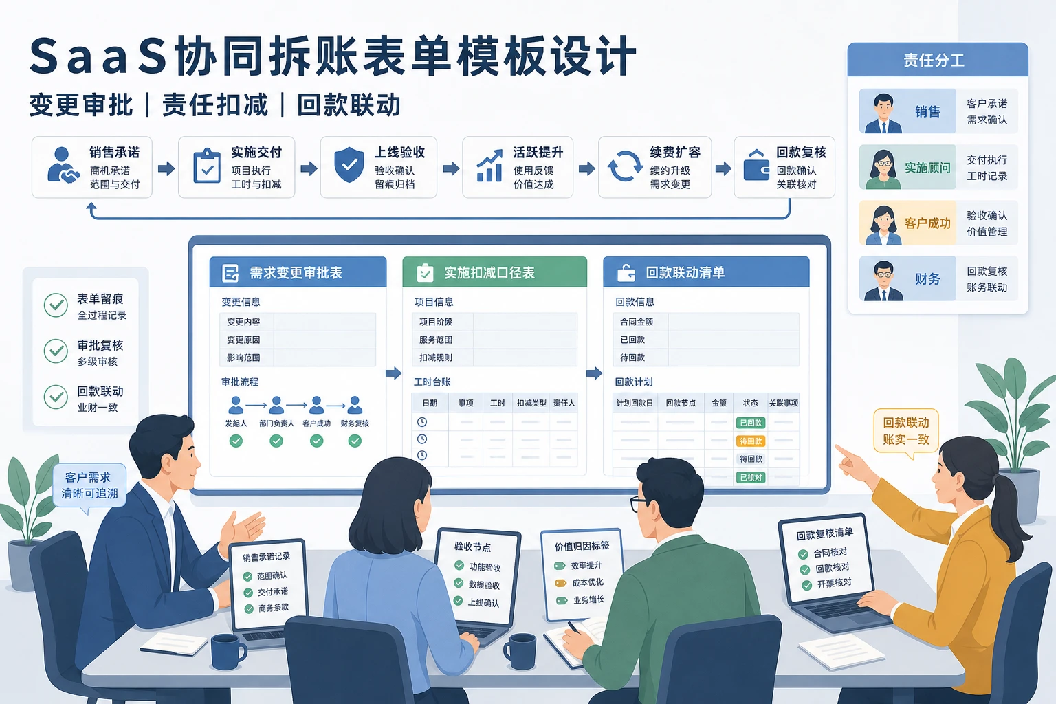 2026年销售承诺偏差下SaaS协同拆账表单模板设计