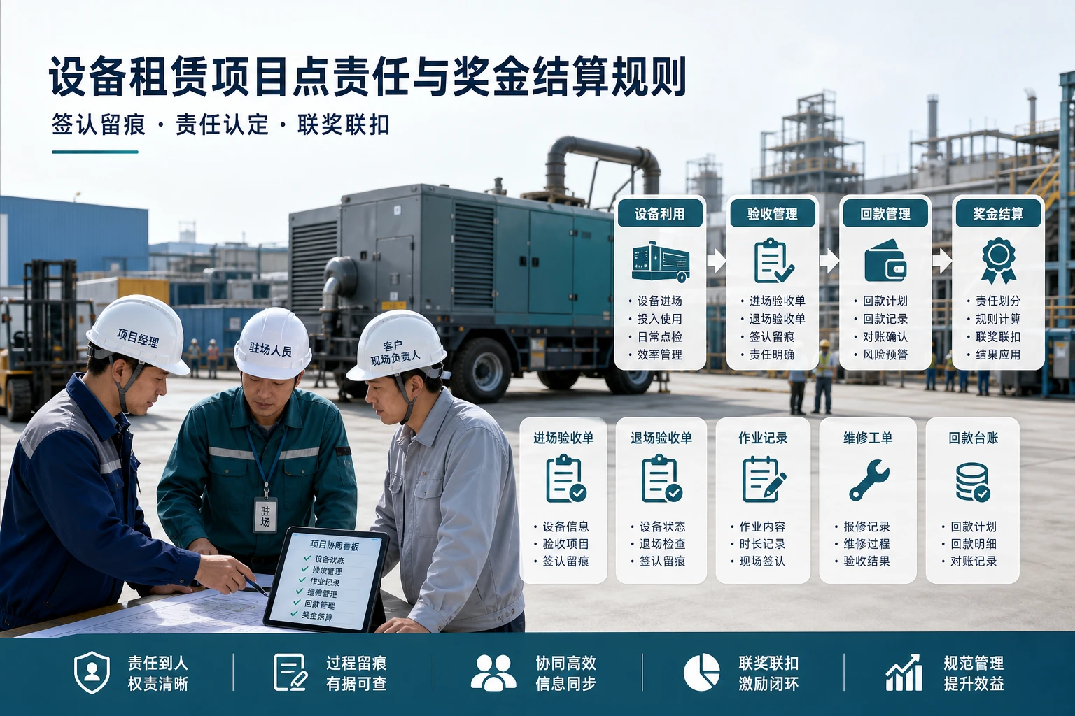混合作业常态化下设备租赁项目点责任与奖金结算规则