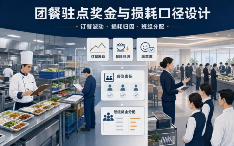 2026年团餐会议接待增多后，驻点负责人考核与班组奖金分配怎么设计