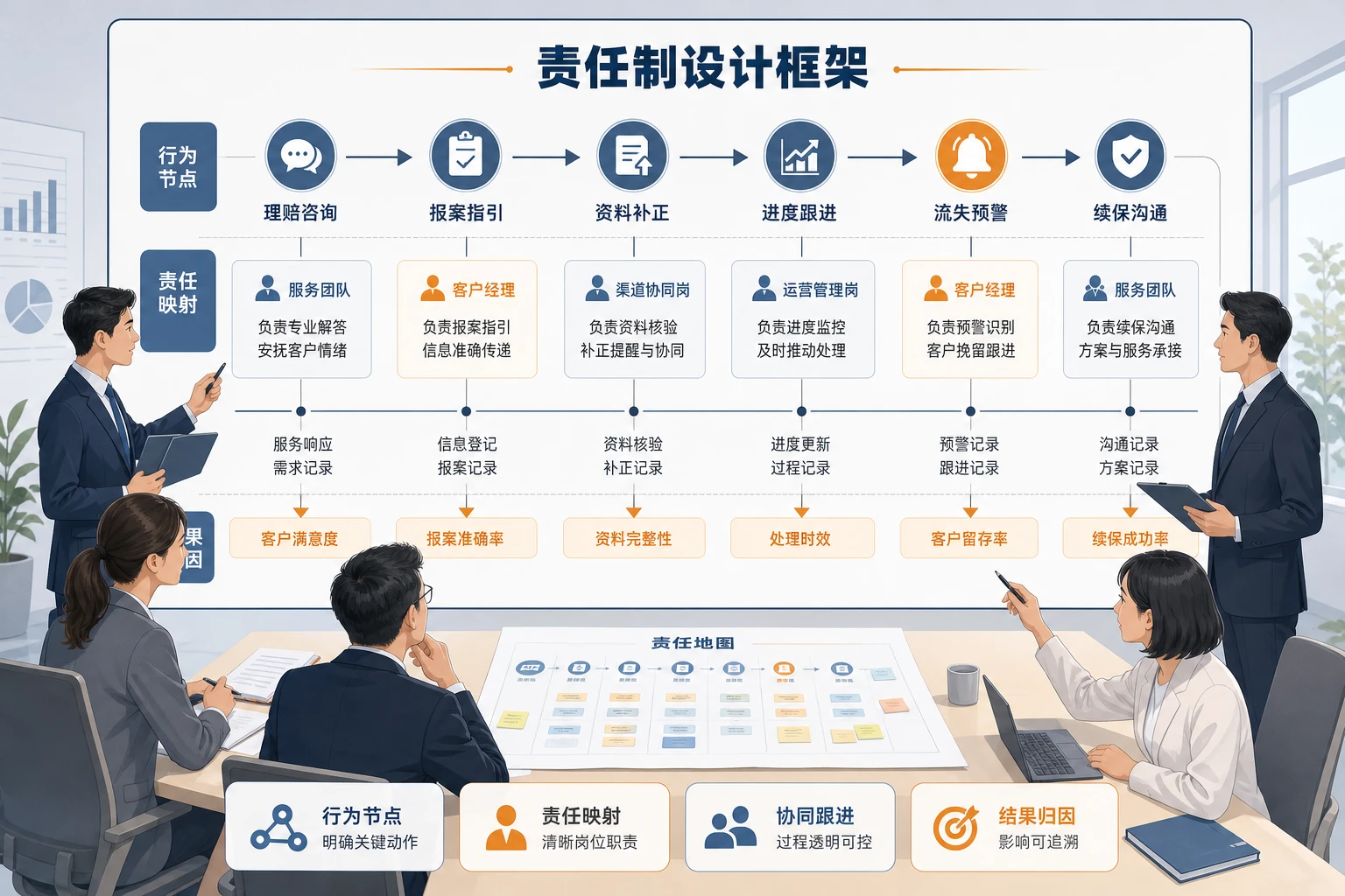 理赔高峰期保险存量客户经营责任制与奖金扣减框架