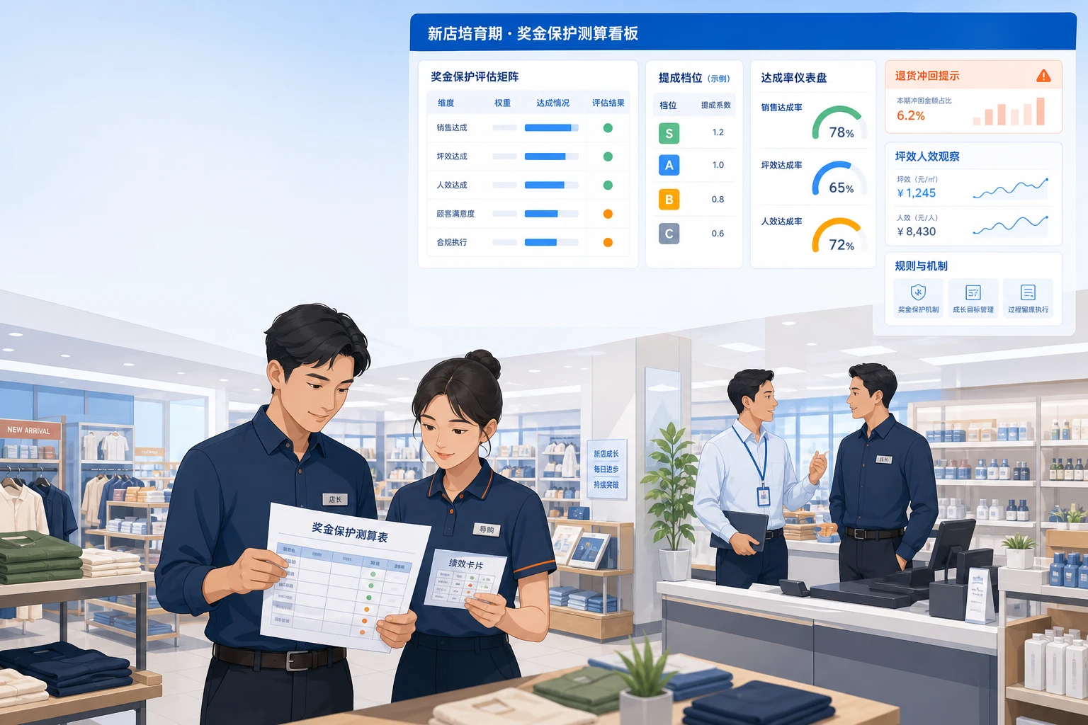连锁门店新店爬坡期奖金保护测算表模板与使用指南（2026年版）