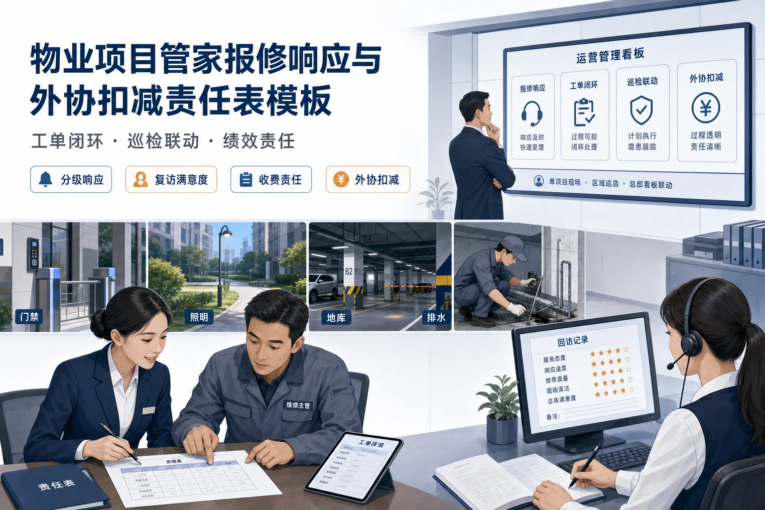 物业项目管家报修响应与外协扣减责任表模板（2026年版）