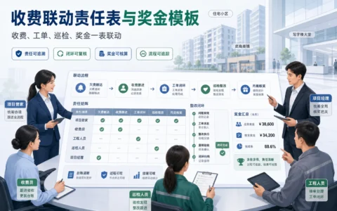 物业收费联动责任表与奖金计算模板：管家职责、工单闭环考核全套示例（2026年版）