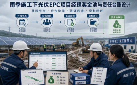 2026年光伏EPC项目经理奖金池设计：并网节点、分包协同与签证回收责任联动实务