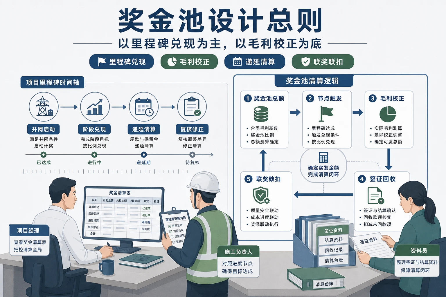 光伏EPC并网节点奖金池与经营责任制设计实务