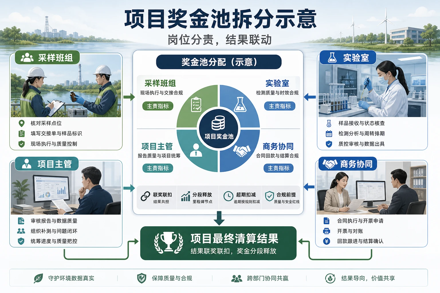 2026年环保监测项目奖金池与回款联动清算机制设计