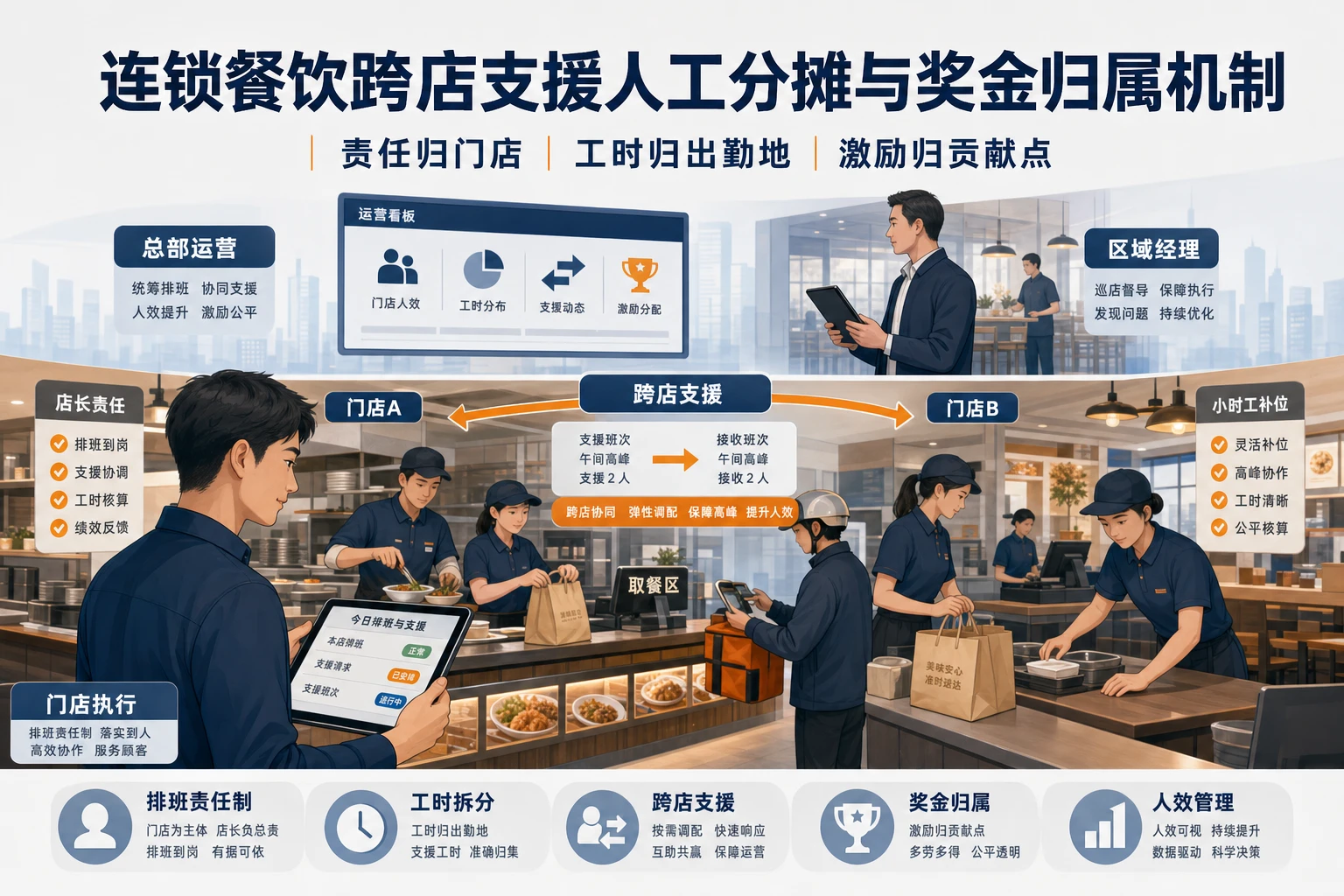 2026年连锁餐饮跨店支援人工分摊与奖金归属机制设计