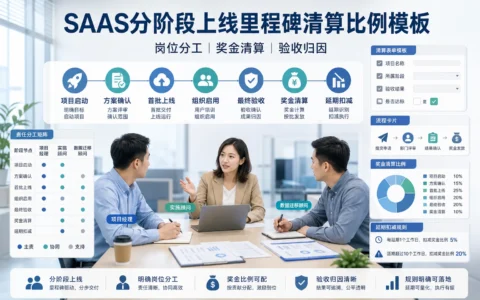 SaaS分阶段上线里程碑清算比例模板：岗位分工、奖金比例与延期扣减（2026年版）