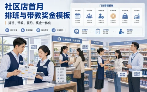 新店首月排班表与带教奖金分摊模板：门店、区域、总部协同提升人效