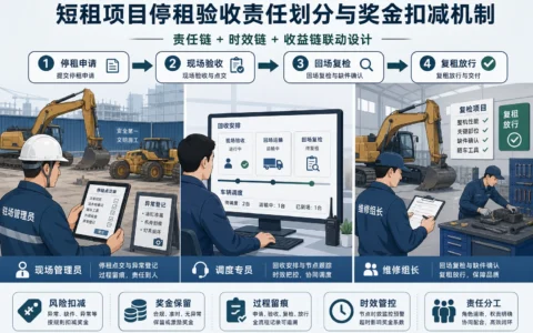 工业设备租赁停租验收责任划分：驻场、调度、维修绩效与奖金扣减设计（2026年版）